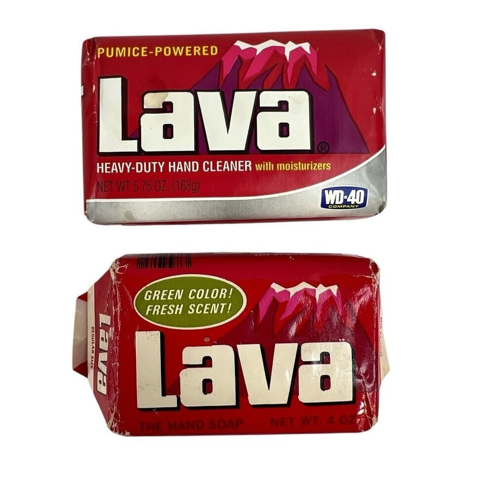 Lava Bar Soap Heavy‎ Duty Hand Cleaner WD-40 Green Color Fresh Scent Lot Of 2